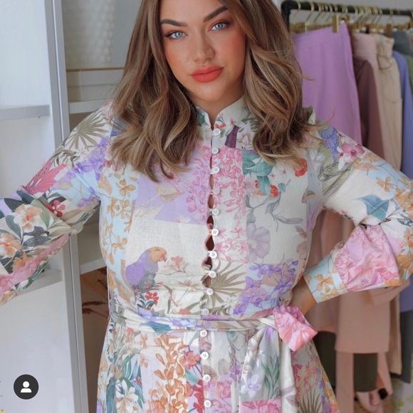 NWT ZARA Linen Floral Print Dress Blogger Favorite - Picture 6 of 16